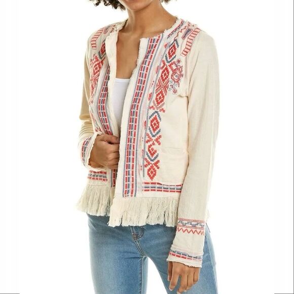 Johnny Was Jackets & Blazers - NEW Johnny Was Biya Yatzil Fringe Jacket Embroidered Size Small